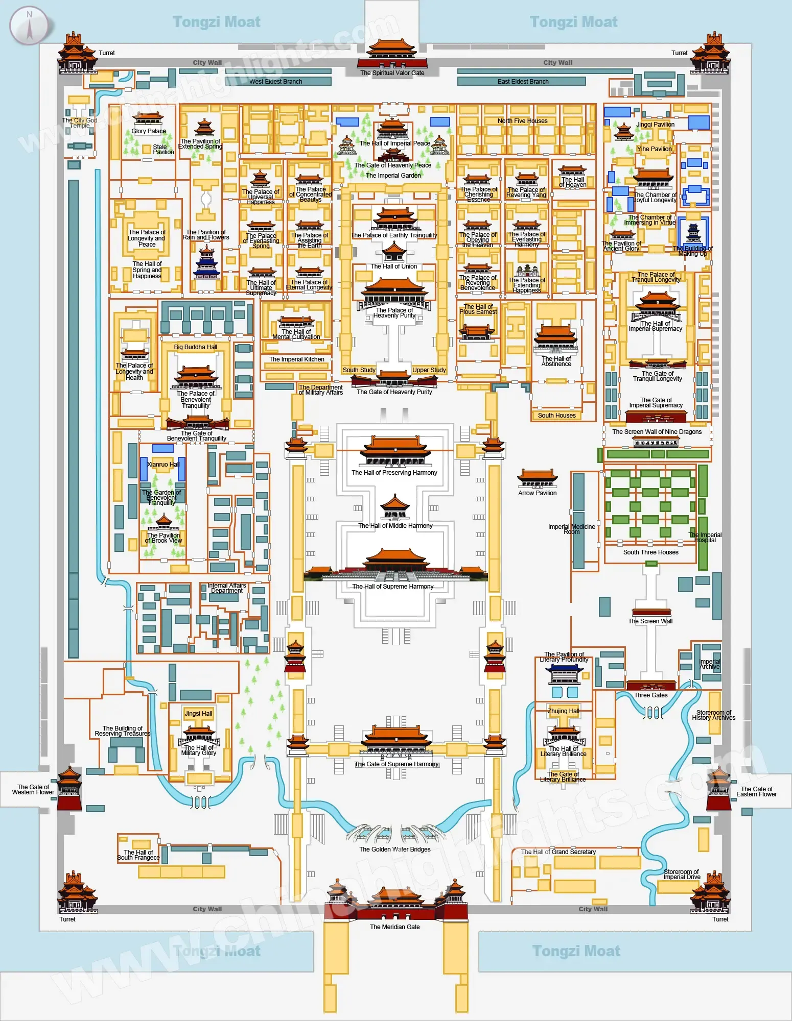 Forbidden City Map & Route