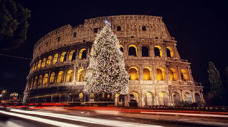 Night View of Colosseum in Rome