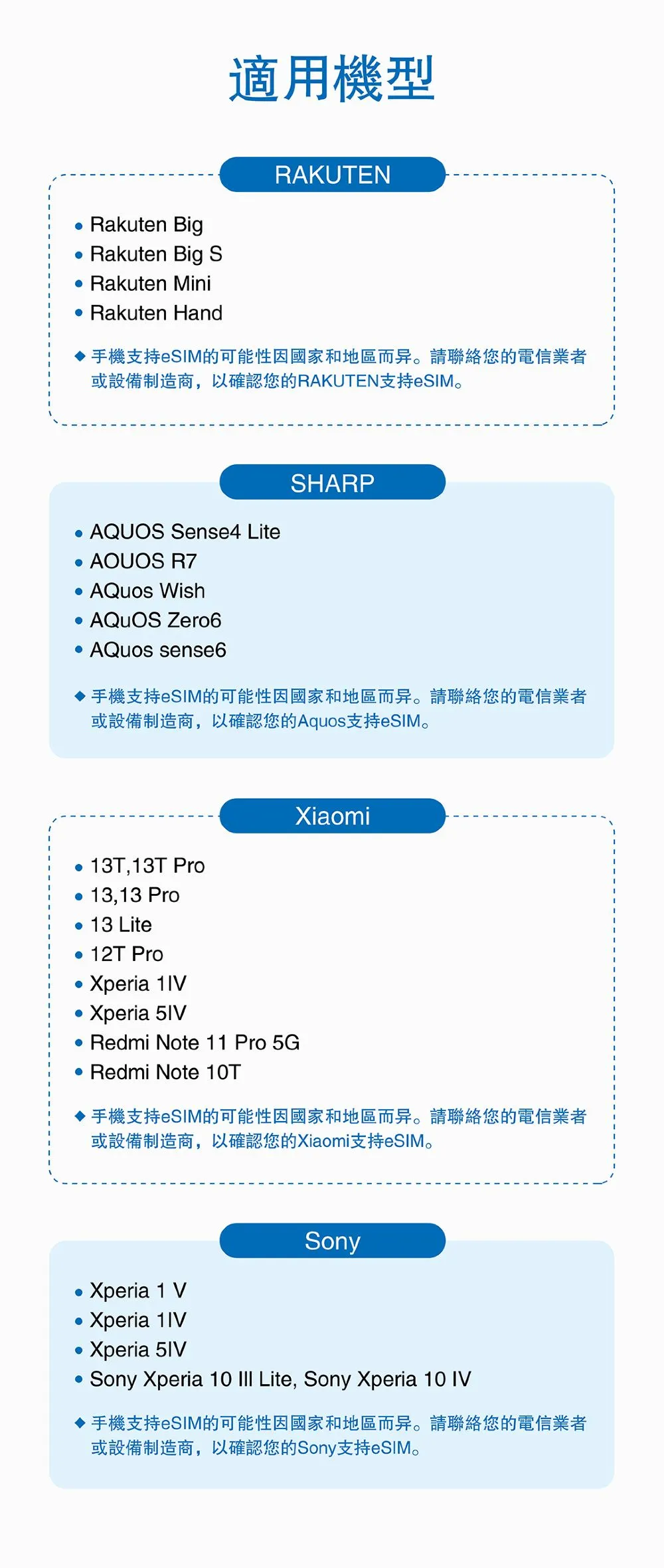 新加坡eSIM推介：esim支持的設備列表