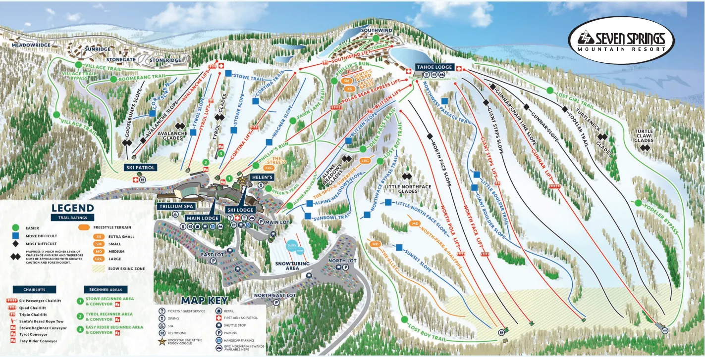 Seven Spring Mountain Resort map