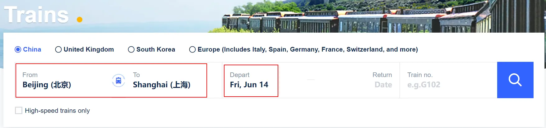 Book China Train Tickets