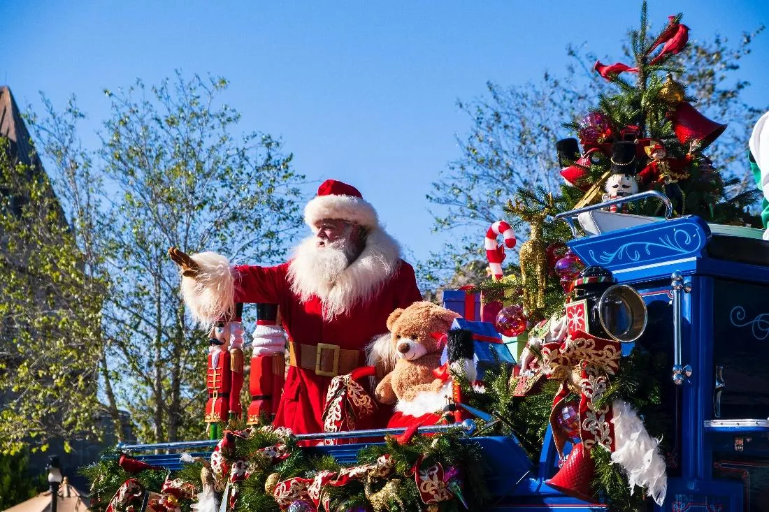 Say hello to Santa during the Disney Christmas celebrations!