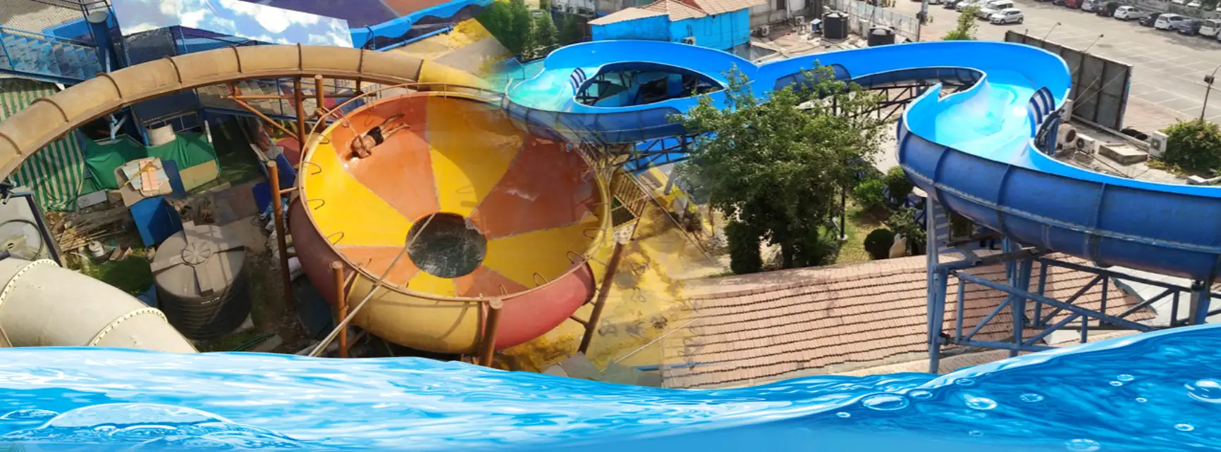 Relaxing on the Lazy River at Fun N Food Village.