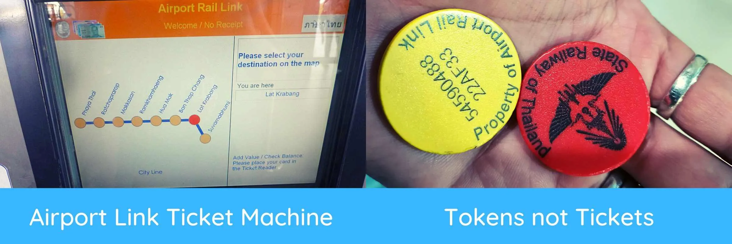 Bangkok Airport to City Centre by The Airport Rail Link (ARL)