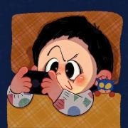 熬夜精神小伙