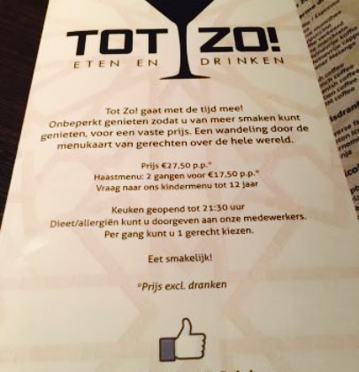 Tot Zo! Eten & Drinken