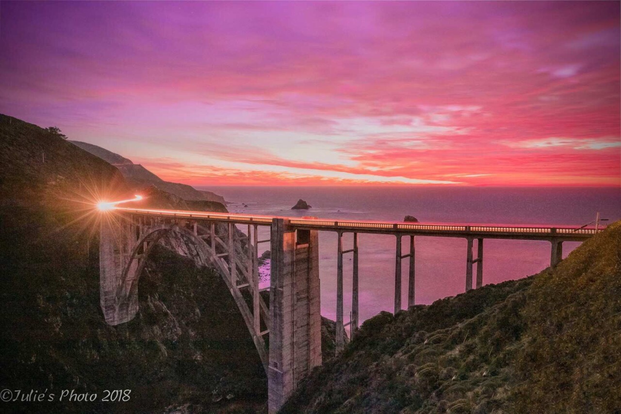 夕阳下的Big Sur