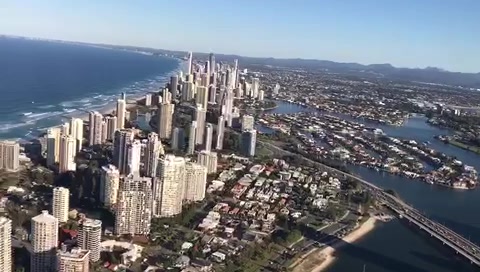 澳大利亚坐直升机航拍黄金海岸