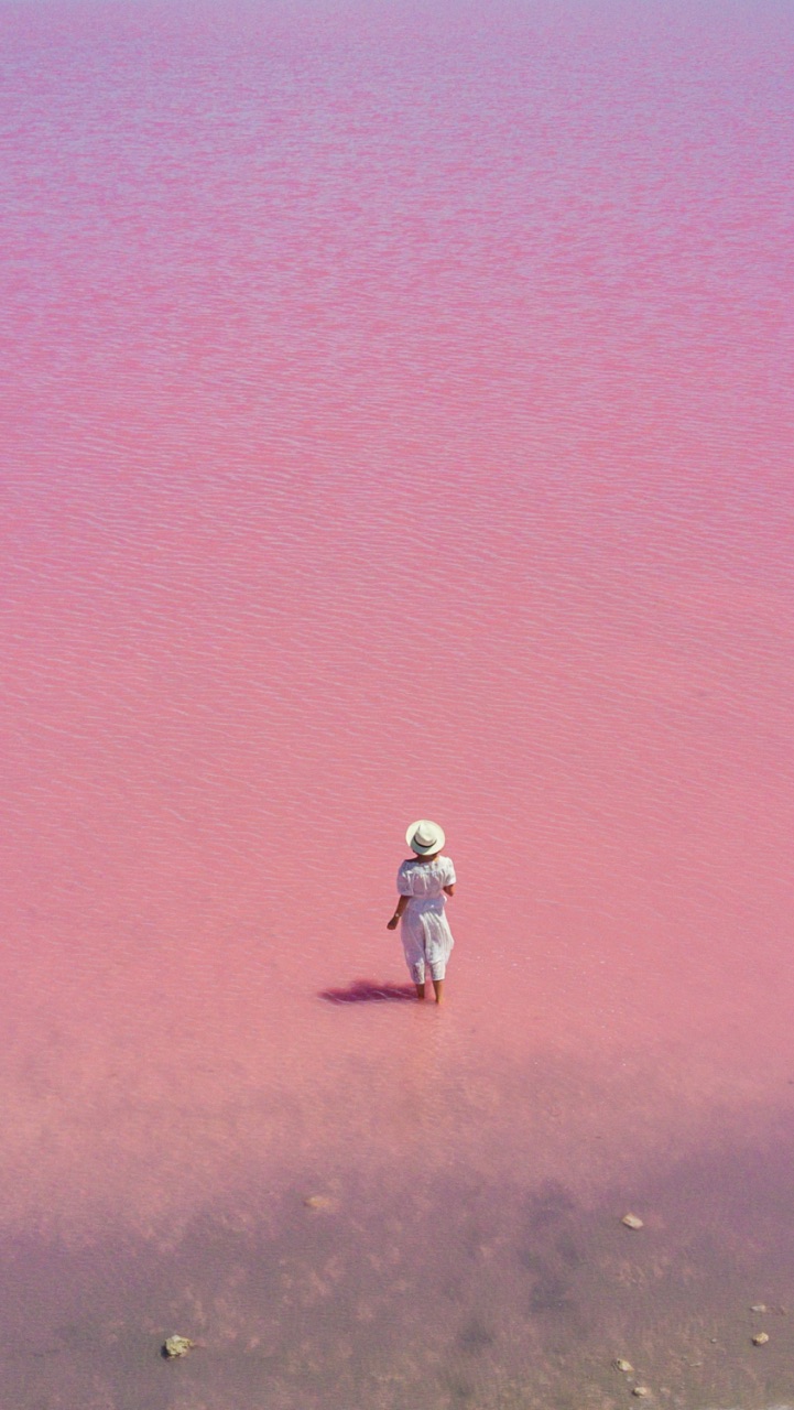 澳大利亚的网红粉湖，360度都看不够