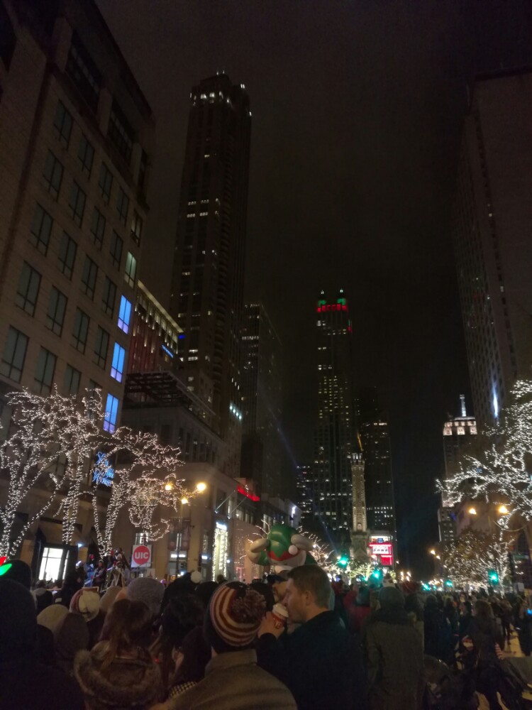 高卡芝加哥 十一月底在芝加哥，住的是壮丽大道上的洲际酒店，从下午开始壮丽大道就开始各种封路，积聚的人