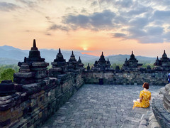 日惹游记图片] 印尼 日惹 在婆罗浮屠佛教圣殿观日落