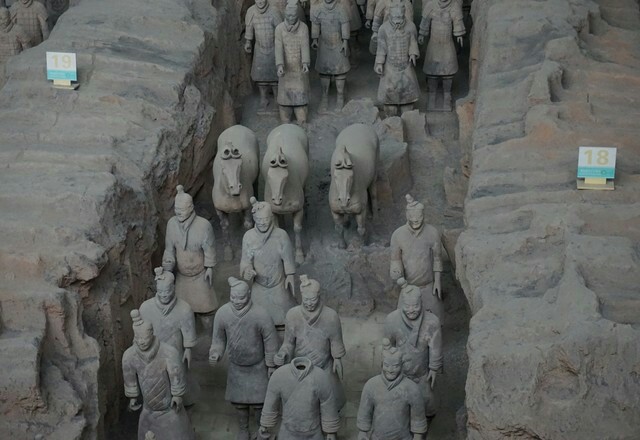 兵马俑位于西安临潼，为世界文化遗产和奇迹，参观人数众多，绝！