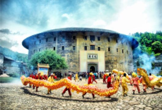 洪坑土楼民俗文化村景点图片