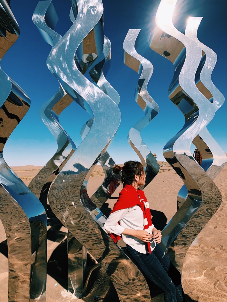 #元旦去哪玩#来沙漠雕塑公园，感受极简现代艺术之美