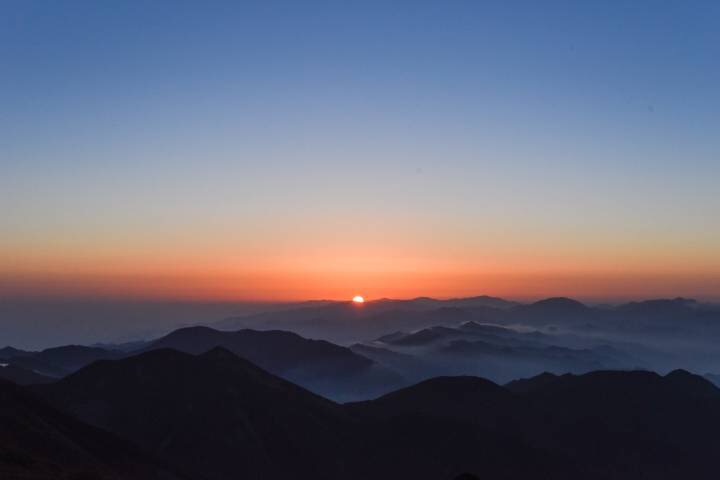 太白山国家森林公园晨曦日出与夜晚星空