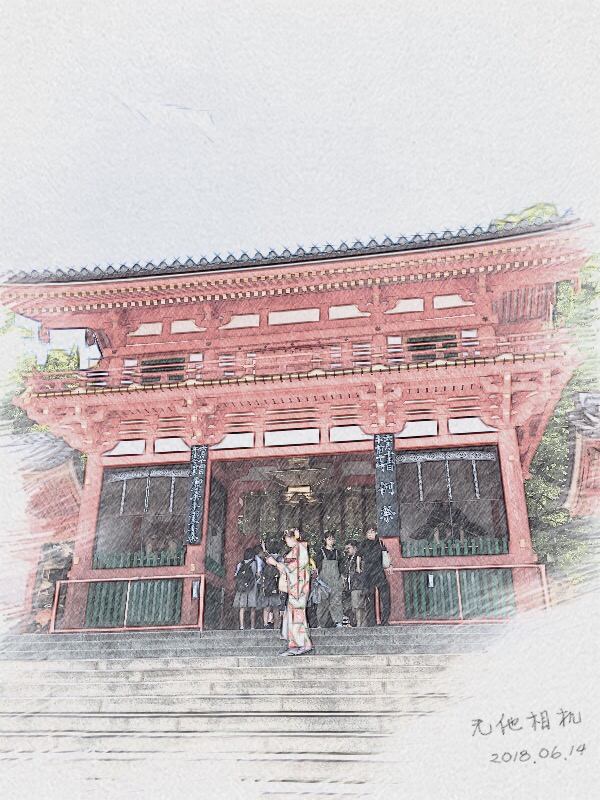 【彩铅版】千年古寺-清水寺  京都处处弥漫着浓郁的日本风情，是日本人心灵的故乡，古朴历史和现代文明在