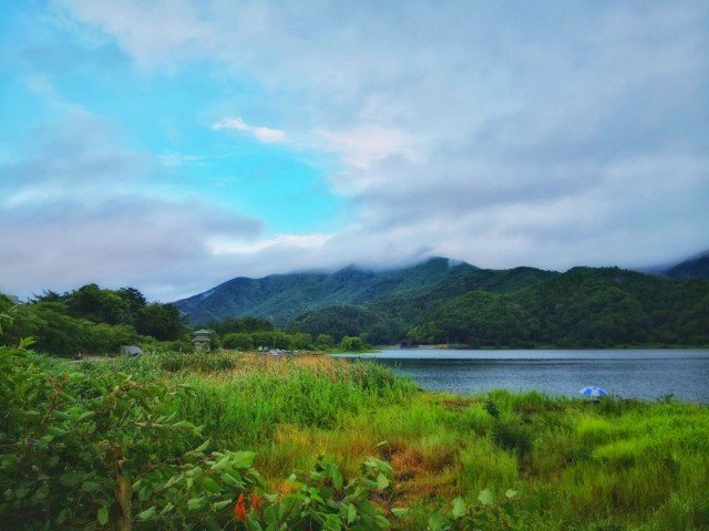 雨中漫步河口湖