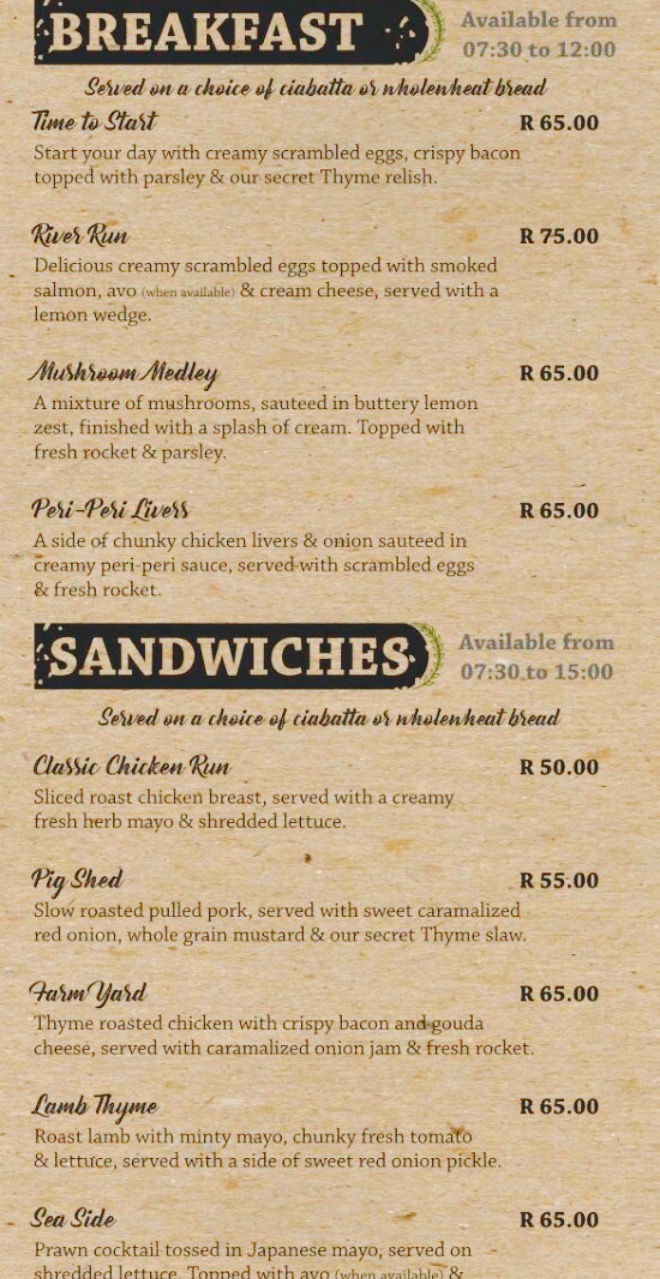 Thyme Fusion Gin Bar & Eatery