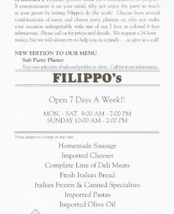 Filippo's Italian Specialties