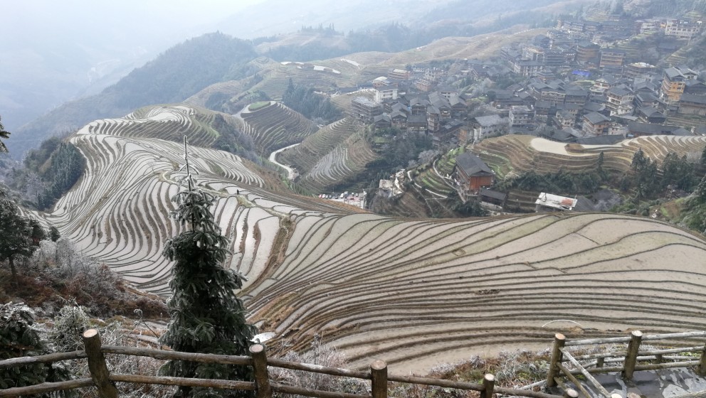 冬日龙脊梯田，不一样的美景