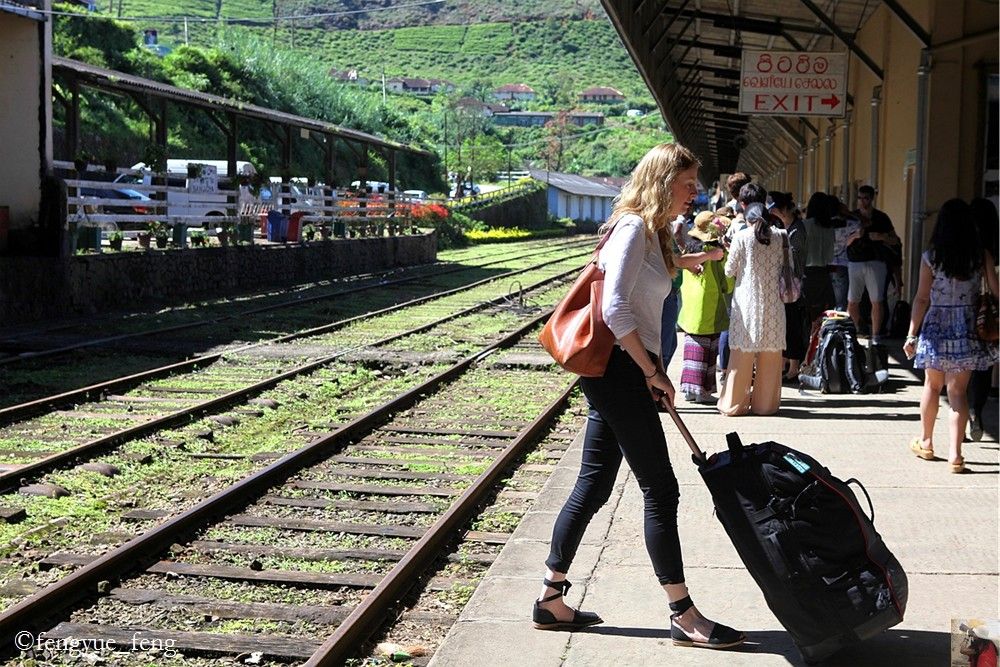 在斯里兰卡乘坐高山火车，穿梭在高山茶园中