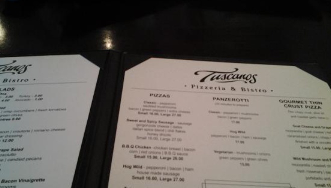 Tuscanos Pizzeria & Bistro