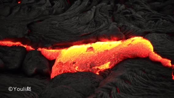 夏威夷大岛🌋流动的火山熔岩