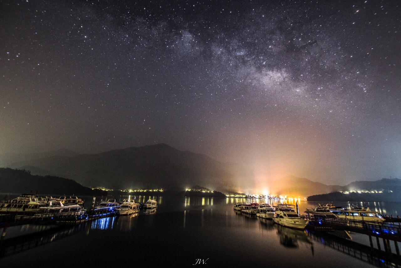 夜晚的日月潭 星空綻放#台灣旅遊攝影記錄者