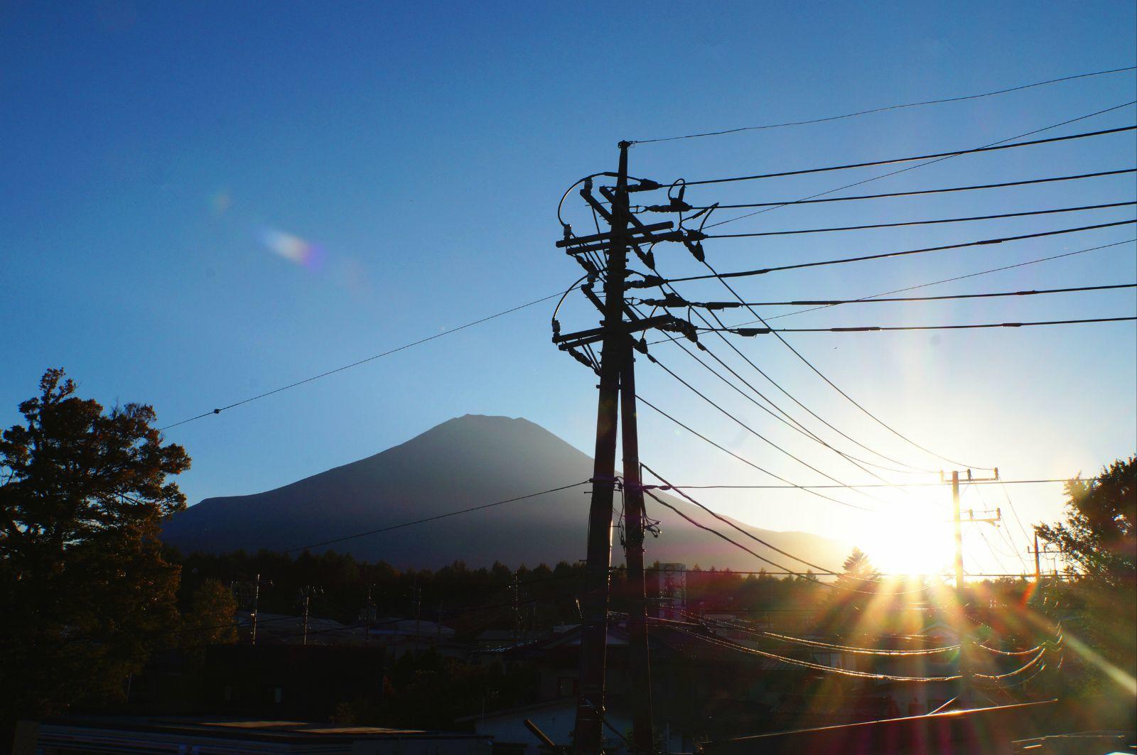 蓦然回首 富士山就在西落夕阳下