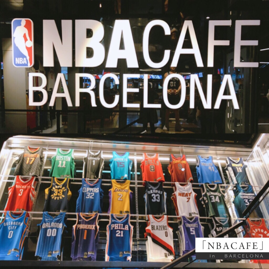 在巴塞罗那遇到一家NBA CAFE，简直可以说是无敌兴奋了！可惜主要是现役球员当道，我科几乎不可见的