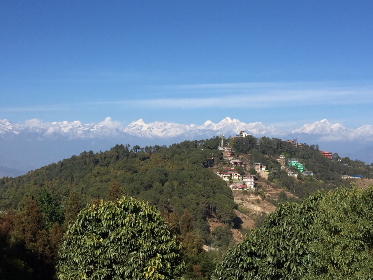 尼泊尔纳加阔特是加德满都谷地360度观赏喜马拉雅山脉的观景台