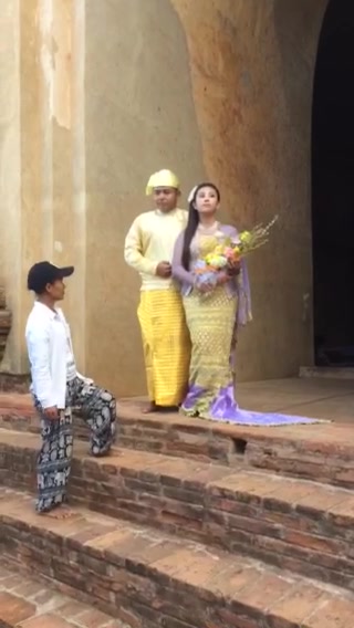 缅甸的蒲甘婚纱照拍摄现场。