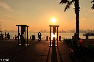 厦门海湾公园拍夕阳