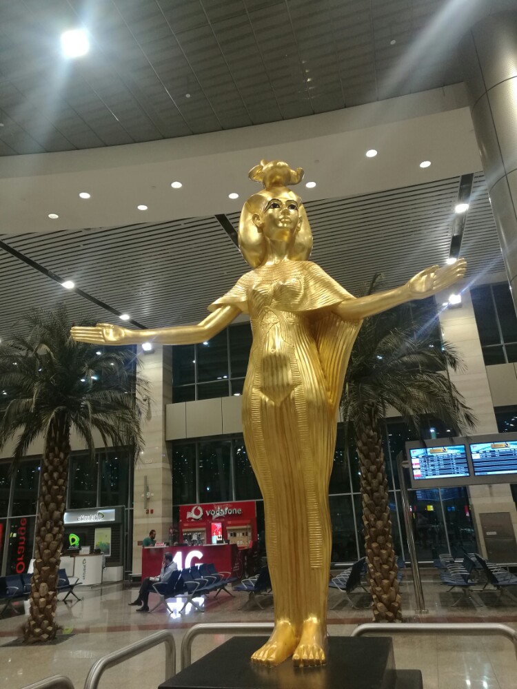 开罗机场二号航站楼的出口，女王欢迎您！