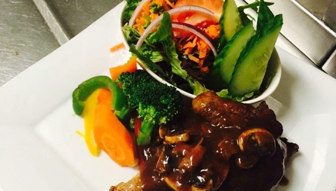 wooden door bistro
