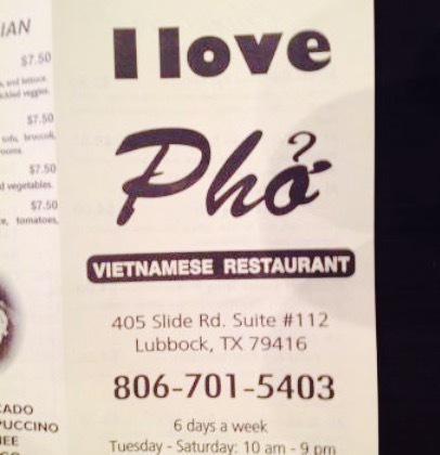 I Love Pho