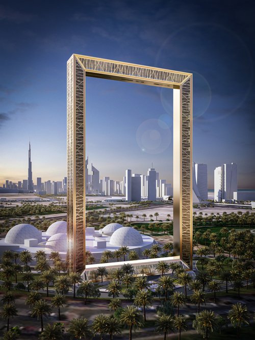 迪拜最新地标大相框 150米高玻璃走道