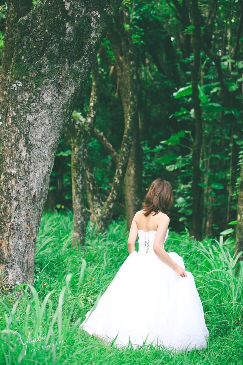 夏威夷欧胡岛 森林里的婚纱照