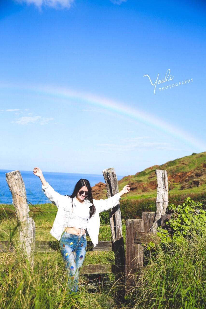 夏威夷茂宜岛 晴空下的双彩虹