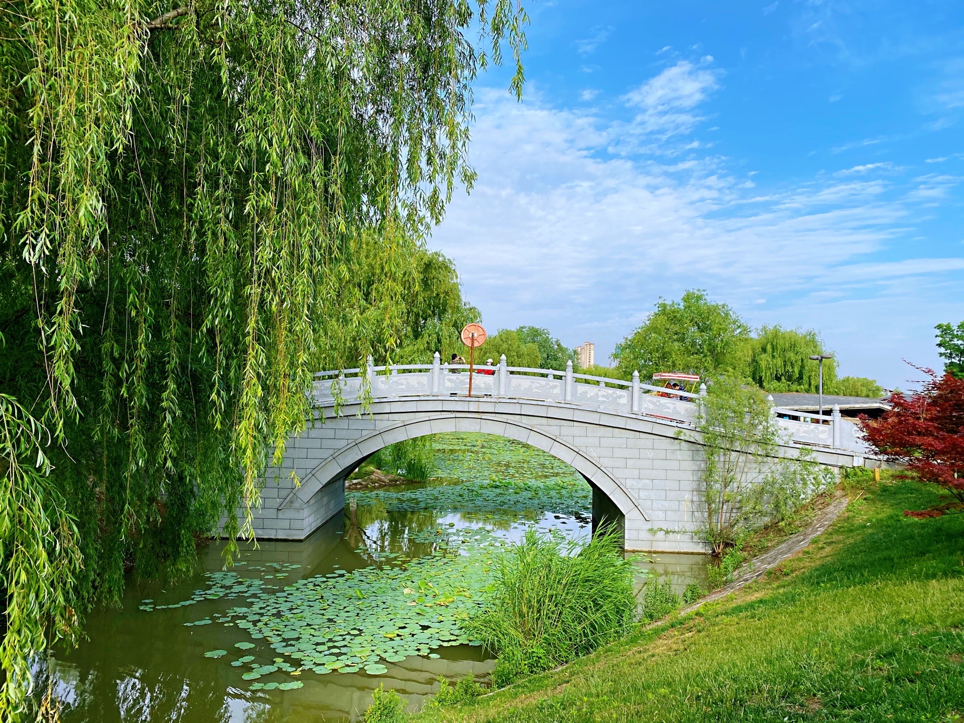 陕西西安浐灞国家湿地公园是国家AAAA级旅游景区，位于陕西省西安市境内，地处西安东北部灞河入渭口三角