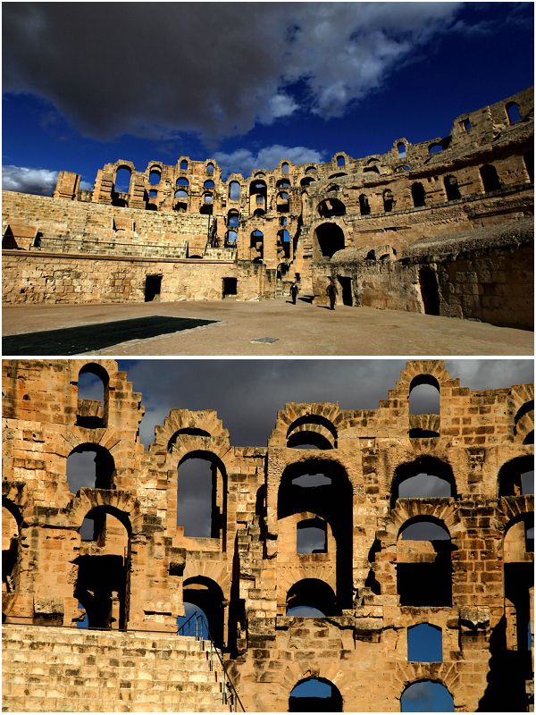 艾尔·杰姆斗兽场兴建于公元3世纪，是古罗马帝国在非洲留下的一座极为著名的辉煌建筑，是世界第三！非洲第