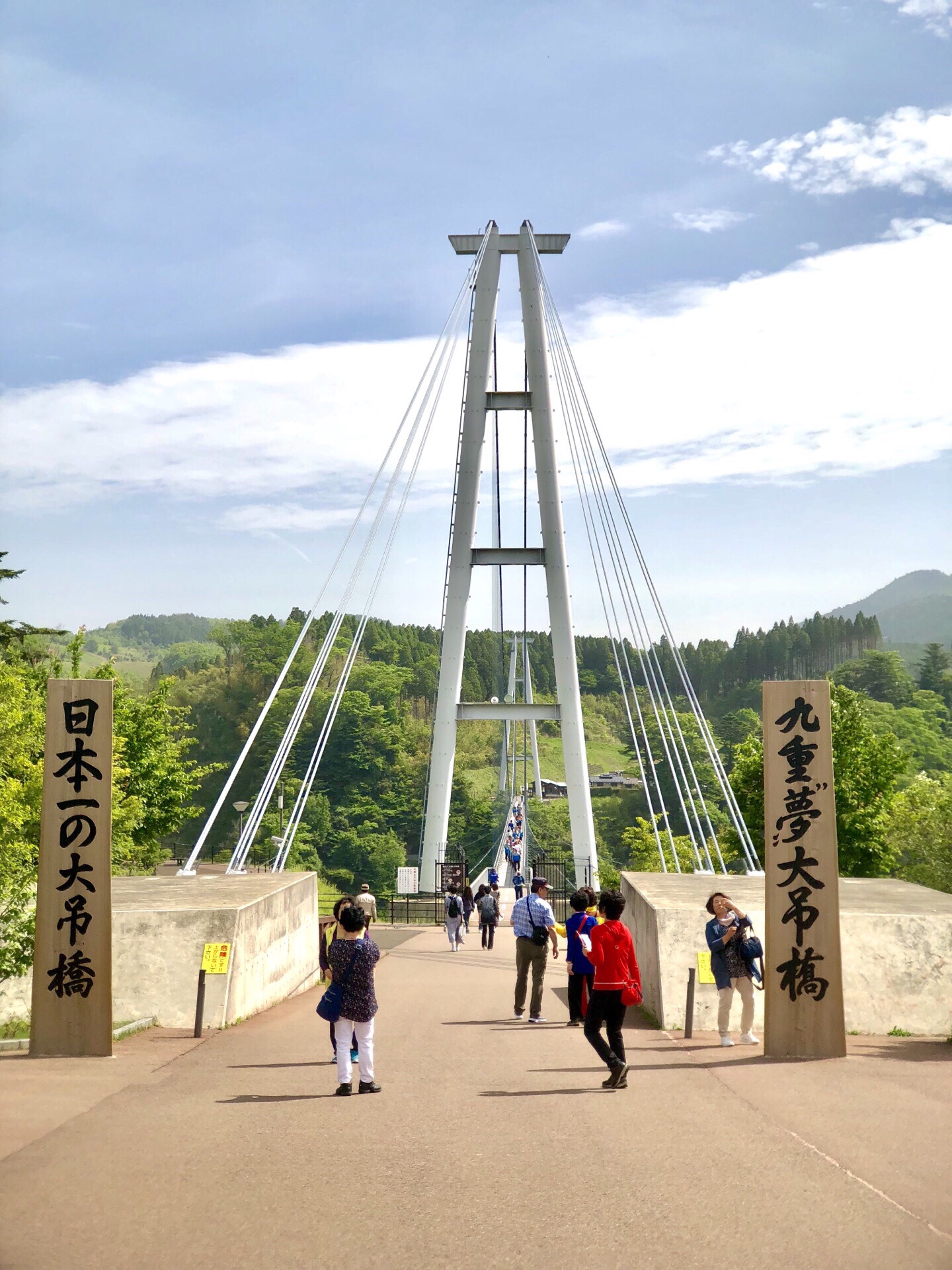 九洲的九重梦大吊桥位于名子川溪谷上，可远眺九重连山景色。于2006年10月30日竣工及开通。包括周边