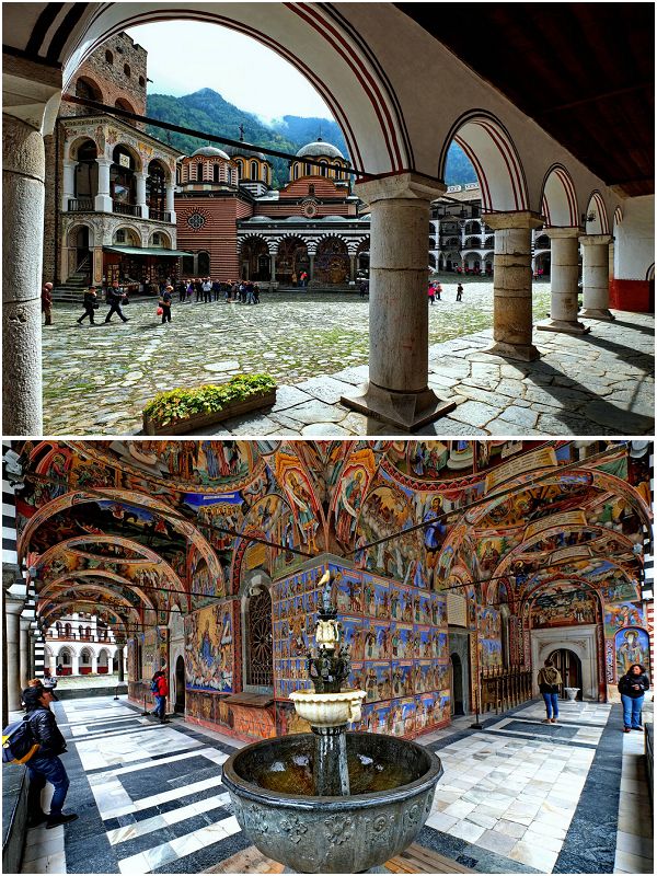 里拉修道院，世界文化遗产，位于保加利亚首都索菲亚以南60公里处，建于公元十世纪，格局严谨，很像中世纪
