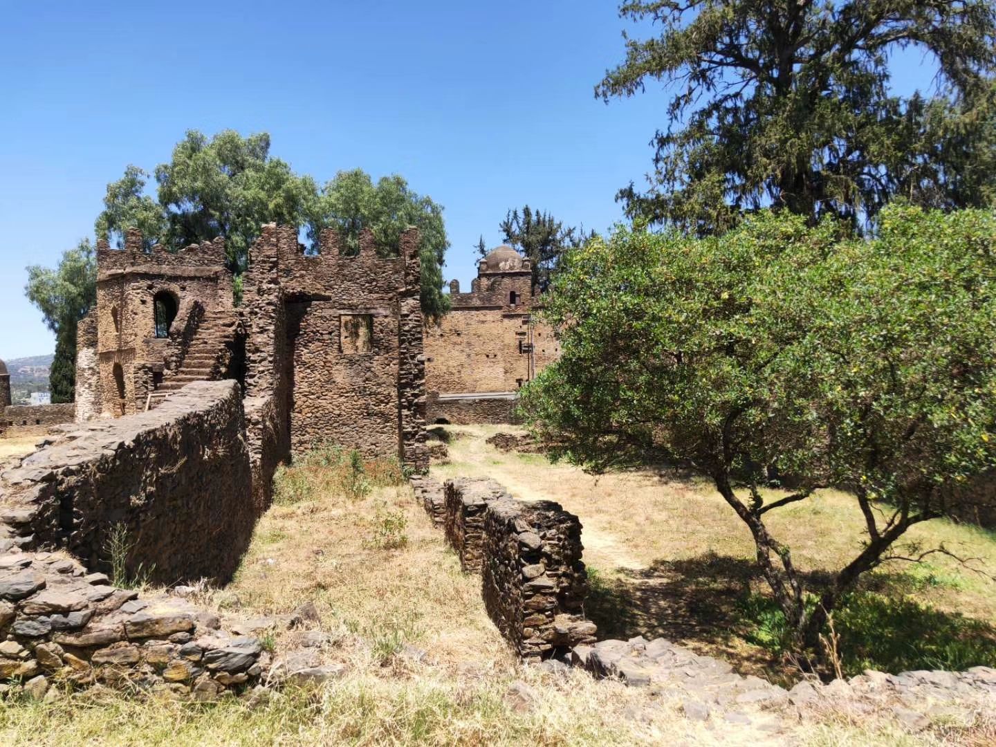 埃塞俄比亚，贡德尔，皇家领地。世界文化遗产。这里是法斯拉达斯王及继任者，在16世纪-17世纪修建的城