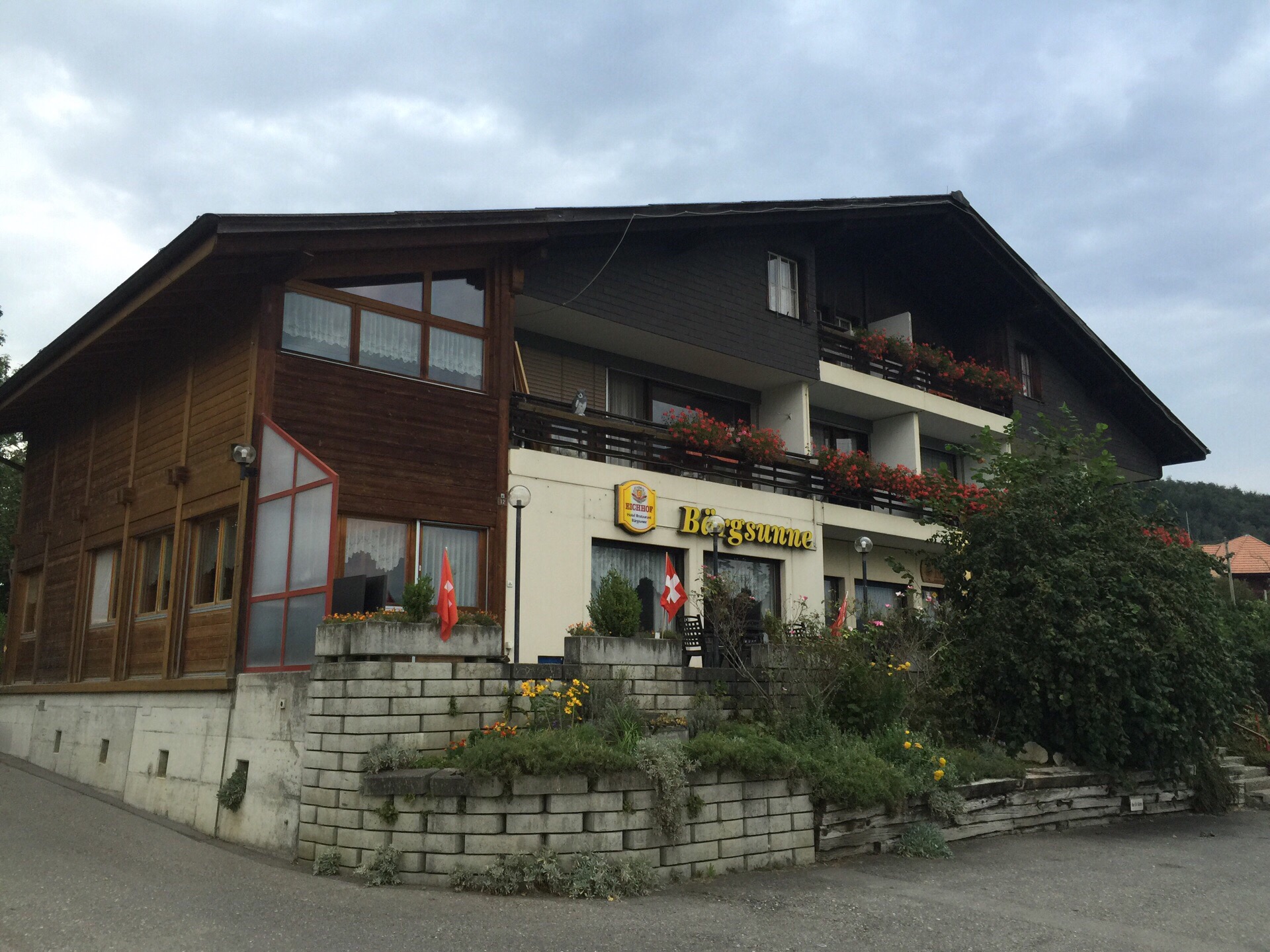 少女峰归来入住阿尔卑斯山脚下的小镇宏德瑞克，酒店是传统的木屋结构，可供住宿、餐饮，本来就觉得瑞士菜偏