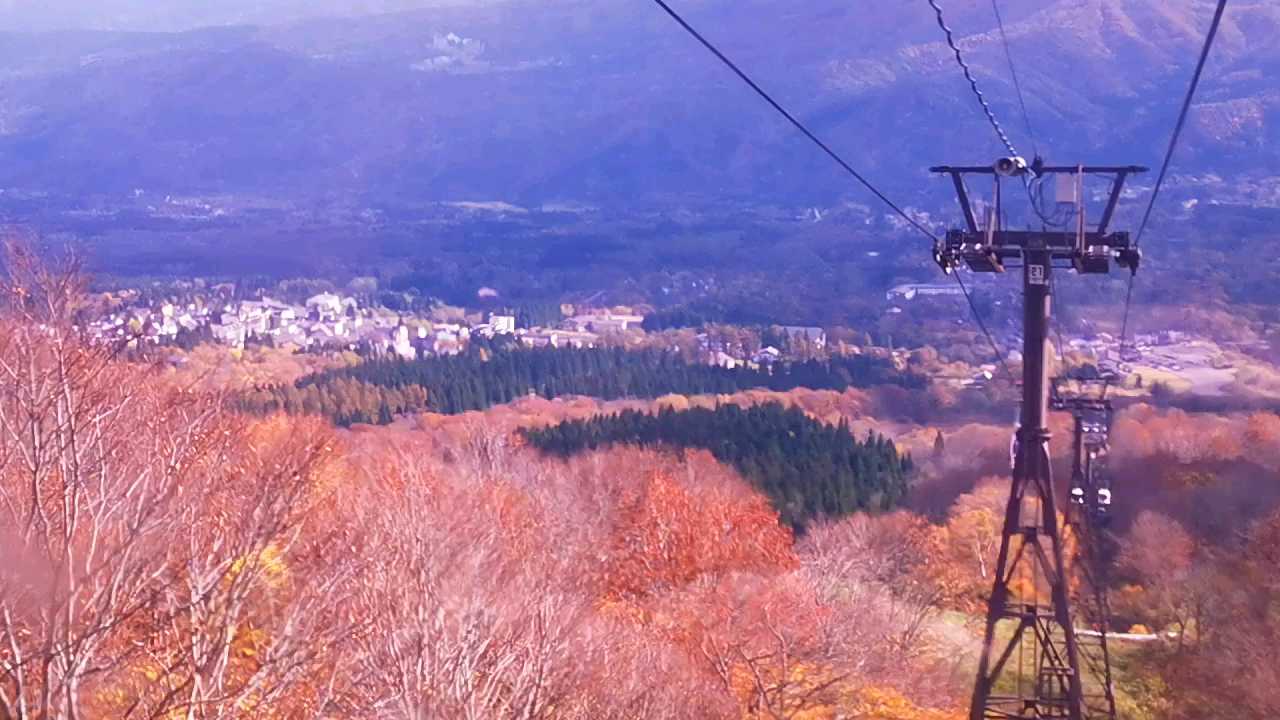 11月初，在  新潟县·日本  ，乘 “  妙高高原缆车  ”，下山 ！
