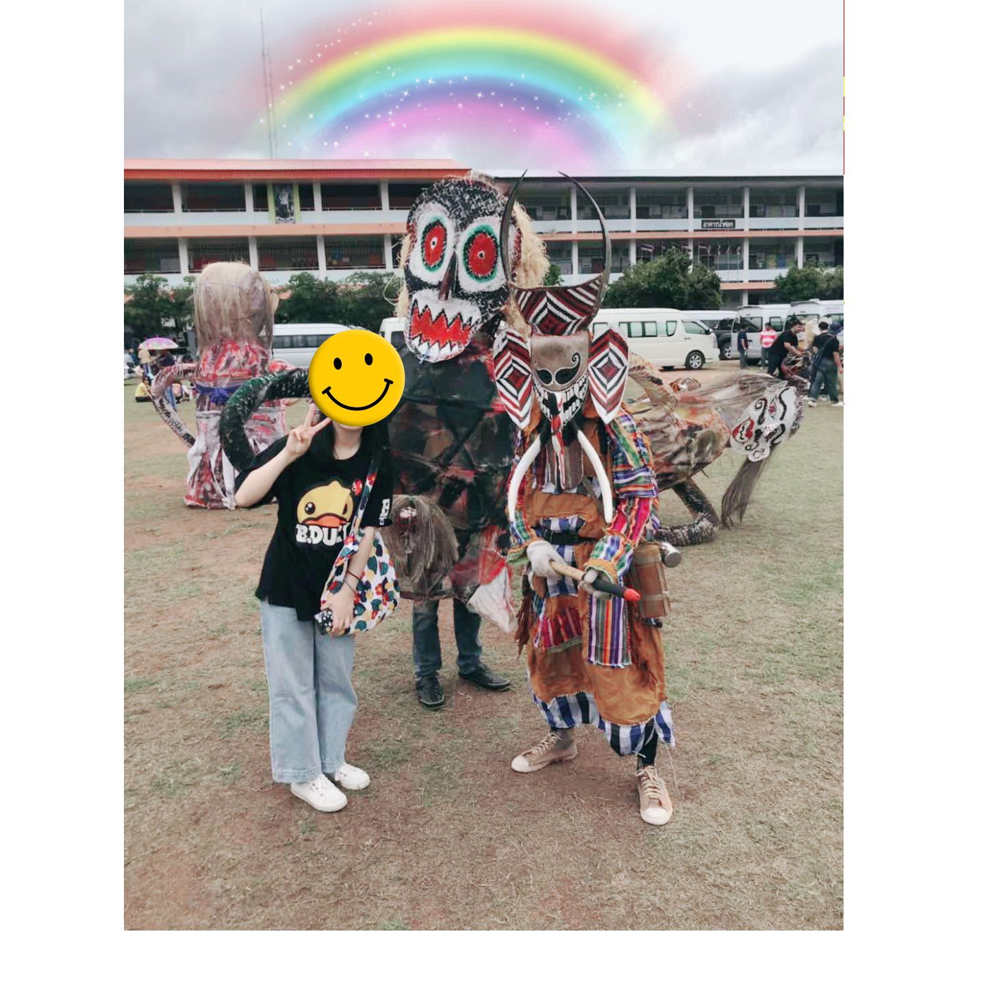泰国7月的鬼面节   我是6月来泰国实习  假期正好是泰国黎府丹塞县的鬼面节。   鬼面节在七月 如