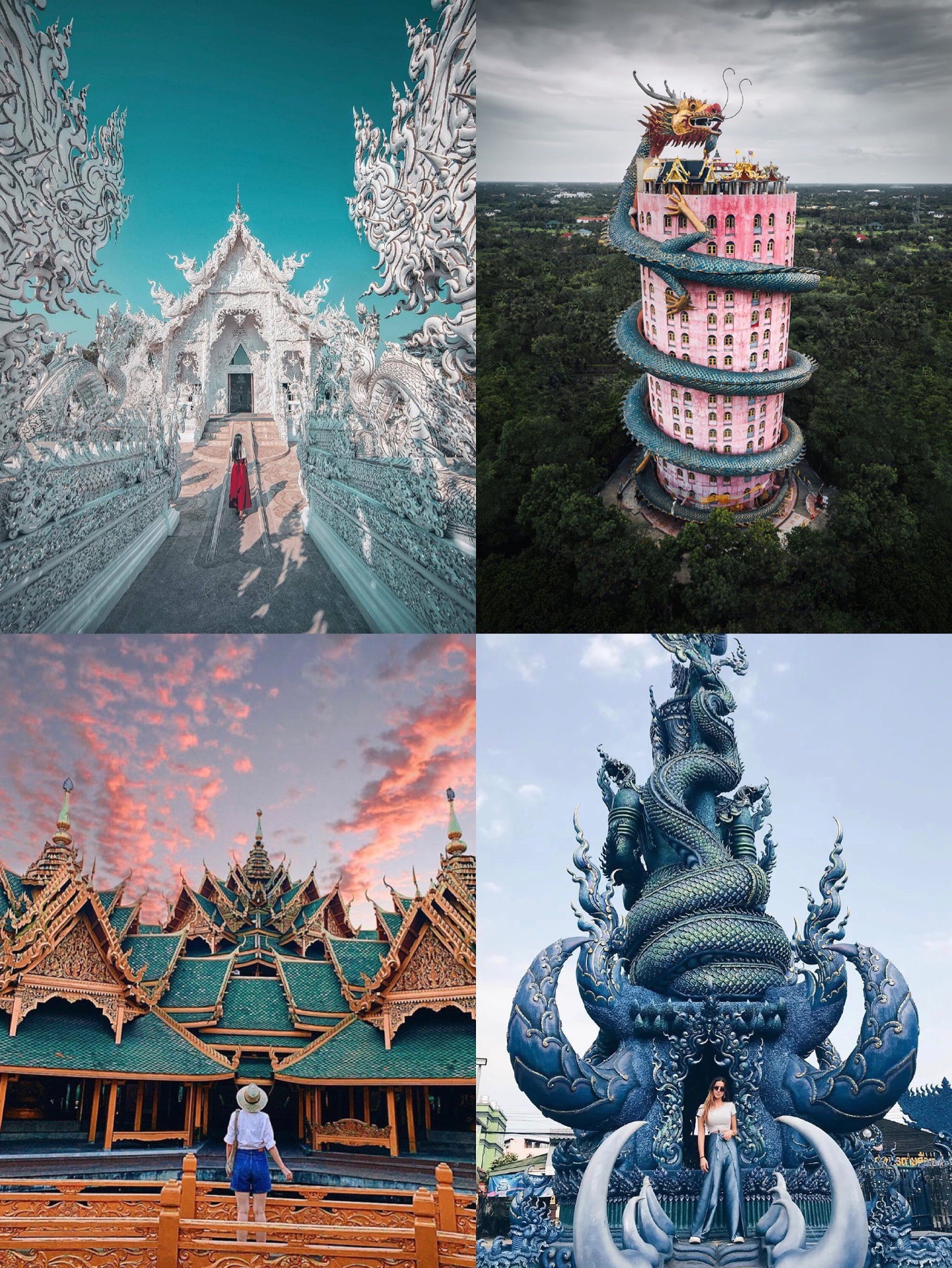 泰国超震撼景点，随便一拍都是神仙照 ​泰国超震撼的景点，拍照超好看，❌拒绝踩雷 / ⛩粉色龙庙Wat