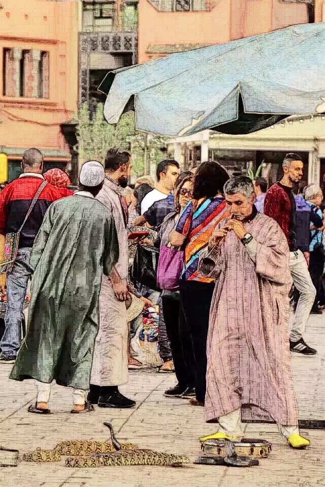 #旅行系列笔记# #北非摩洛哥&马拉喀什老城# #Marrakech不眠广场·杰马夫纳(jemaa 
