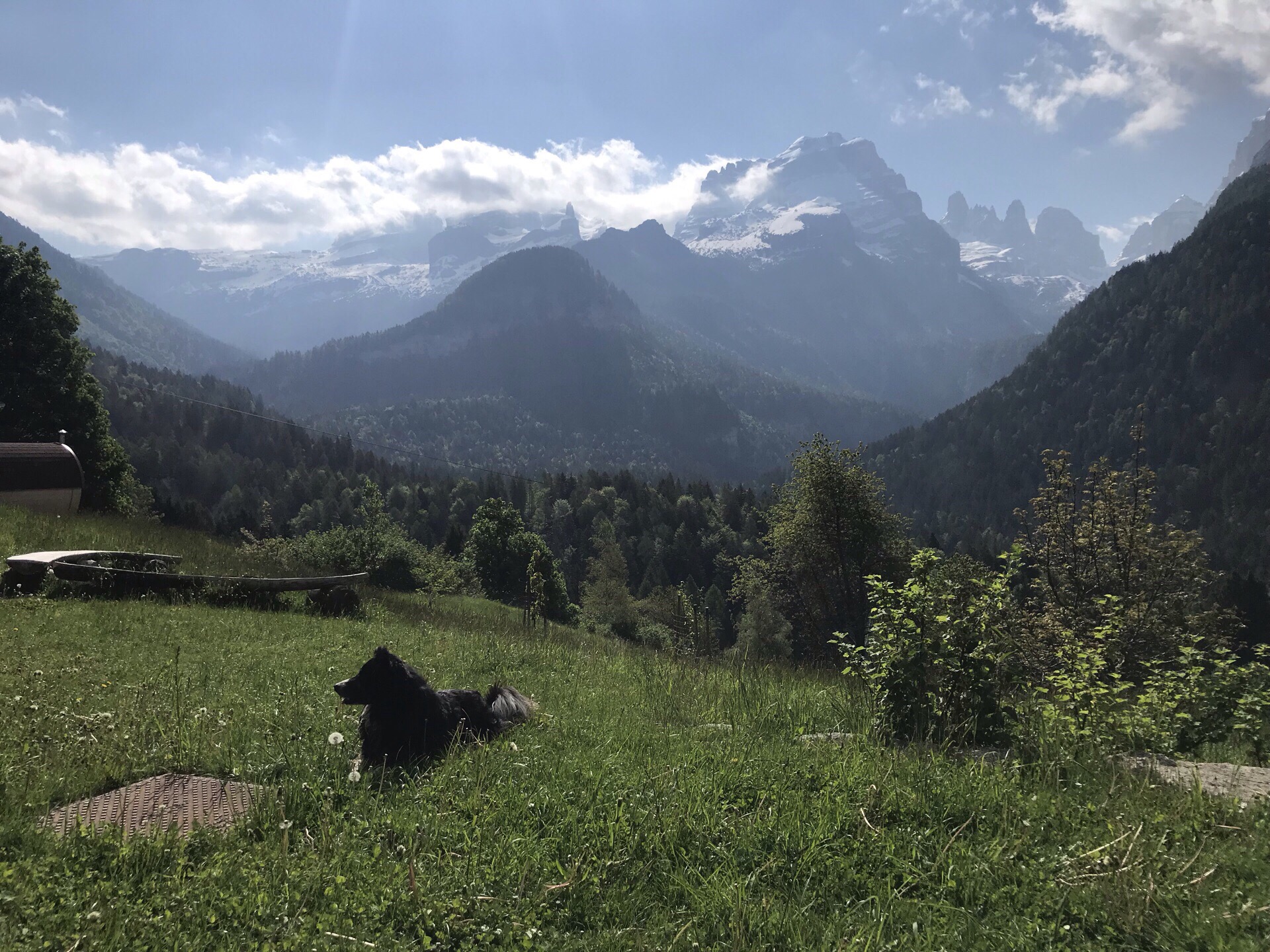 本来是要来攀岩的 结果六月初 Dolomite上还是白雪皑皑 只能改成骑马 和钓鱼了